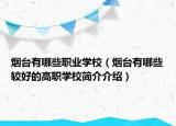 煙臺(tái)有哪些職業(yè)學(xué)校（煙臺(tái)有哪些較好的高職學(xué)校簡(jiǎn)介介紹）