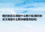 阻攔的近義詞是什么呢介紹(阻攔的近義詞是什么呢詳細情況如何)