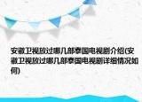 安徽衛(wèi)視放過哪幾部泰國電視劇介紹(安徽衛(wèi)視放過哪幾部泰國電視劇詳細情況如何)