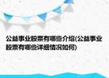 公益事業(yè)股票有哪些介紹(公益事業(yè)股票有哪些詳細(xì)情況如何)