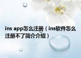 ins app怎么注冊（ins軟件怎么注冊不了簡介介紹）