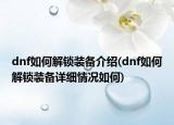 dnf如何解鎖裝備介紹(dnf如何解鎖裝備詳細(xì)情況如何)