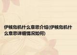 伊核危機(jī)什么意思介紹(伊核危機(jī)什么意思詳細(xì)情況如何)