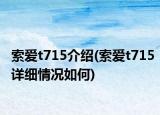 索愛t715介紹(索愛t715詳細情況如何)