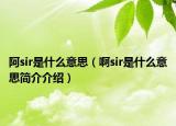 阿sir是什么意思（啊sir是什么意思簡介介紹）