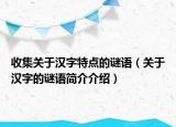 收集關(guān)于漢字特點(diǎn)的謎語（關(guān)于漢字的謎語簡介介紹）