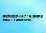 春城集團董事長兒子介紹(春城集團董事長兒子詳細情況如何)