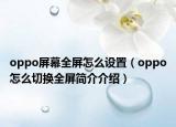 oppo屏幕全屏怎么設(shè)置（oppo怎么切換全屏簡介介紹）