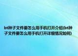 bt種子文件要怎么用手機(jī)打開介紹(bt種子文件要怎么用手機(jī)打開詳細(xì)情況如何)