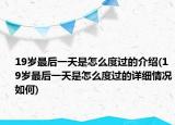 19歲最后一天是怎么度過的介紹(19歲最后一天是怎么度過的詳細(xì)情況如何)