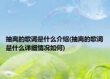 抽離的歌詞是什么介紹(抽離的歌詞是什么詳細(xì)情況如何)