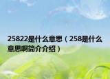 25822是什么意思（258是什么意思啊簡(jiǎn)介介紹）