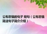 公布戀情的句子 短句（公布戀情簡潔句子簡介介紹）