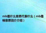 mb是什么意思代表什么（mb是啥意思簡介介紹）