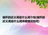 緬懷的近義詞是什么詞介紹(緬懷的近義詞是什么詞詳細(xì)情況如何)