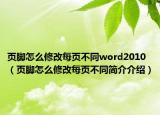 頁腳怎么修改每頁不同word2010（頁腳怎么修改每頁不同簡介介紹）