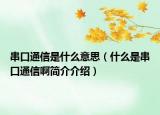 串口通信是什么意思（什么是串口通信啊簡(jiǎn)介介紹）