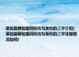 草如茵柳如眉同樣仿寫類似的三字介紹(草如茵柳如眉同樣仿寫類似的三字詳細(xì)情況如何)