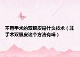 不用手術(shù)的雙眼皮是什么技術(shù)（非手術(shù)雙眼皮這個(gè)方法有嗎）