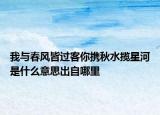 我與春風皆過客你攜秋水攬星河是什么意思出自哪里