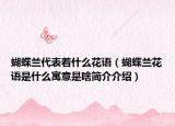 蝴蝶蘭代表著什么花語（蝴蝶蘭花語是什么寓意是啥簡介介紹）