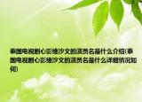 泰國電視劇心影維沙文的演員名是什么介紹(泰國電視劇心影維沙文的演員名是什么詳細(xì)情況如何)