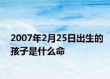 2007年2月25日出生的孩子是什么命