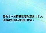 最新個(gè)人所得稅扣除標(biāo)準(zhǔn)表（個(gè)人所得稅扣除標(biāo)準(zhǔn)簡(jiǎn)介介紹）