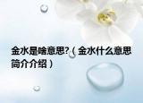 金水是啥意思?（金水什么意思簡(jiǎn)介介紹）