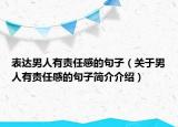 表達(dá)男人有責(zé)任感的句子（關(guān)于男人有責(zé)任感的句子簡(jiǎn)介介紹）