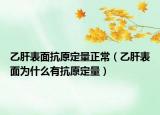 乙肝表面抗原定量正常（乙肝表面為什么有抗原定量）