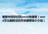 刪除中間空白頁word快捷鍵（word怎么刪除空白頁快捷鍵簡介介紹）