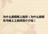 為什么要蹲著上廁所（為什么要蹲在馬桶上上廁所簡介介紹）