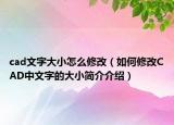 cad文字大小怎么修改（如何修改CAD中文字的大小簡介介紹）