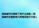 微信被對方刪掉了是什么樣的（微信被對方刪除有幾種情況簡介介紹）