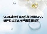 CSOL破碎炙炎怎么樣介紹(CSOL破碎炙炎怎么樣詳細(xì)情況如何)