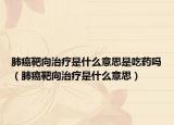 肺癌靶向治療是什么意思是吃藥嗎（肺癌靶向治療是什么意思）