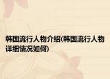 韓國流行人物介紹(韓國流行人物詳細情況如何)