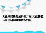 大張偉的所有資料啊介紹(大張偉的所有資料啊詳細(xì)情況如何)