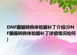 DNF國服轉換體驗服補丁介紹(DNF國服轉換體驗服補丁詳細情況如何)