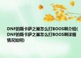 DNF的斯卡薩之巢怎么打BOOS啊介紹(DNF的斯卡薩之巢怎么打BOOS啊詳細(xì)情況如何)