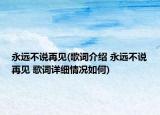 永遠不說再見(歌詞介紹 永遠不說再見 歌詞詳細情況如何)