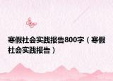 寒假社會實踐報告800字（寒假社會實踐報告）