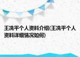 王冼平個(gè)人資料介紹(王冼平個(gè)人資料詳細(xì)情況如何)