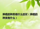 肺癌的種類有什么癥狀（肺癌的種類有什么）
