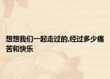 想想我們一起走過的,經(jīng)過多少痛苦和快樂