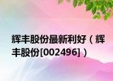 輝豐股份最新利好（輝豐股份[002496]）