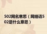 502網(wǎng)名意思（網(wǎng)絡(luò)語(yǔ)502是什么意思）