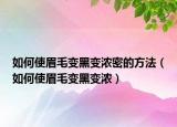 如何使眉毛變黑變濃密的方法（如何使眉毛變黑變濃）