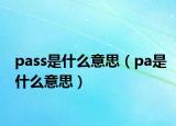 pass是什么意思（pa是什么意思）